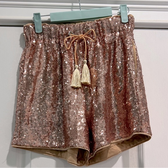 Young Life Pants - Young life pink sequin high waist shorts. Size Small.